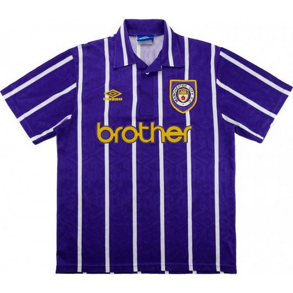 Thailande Maillot Football Manchester City Exterieur Retro 1993 1994 Purpura